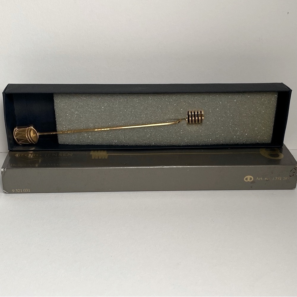 Georg Jensen Gold Plated Candleholder Drum design by Andreas Made in Denmark - Picture 11 of 11